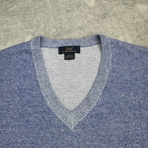Brooks Brothers Sweater Vest Men Large Performance Blue Golf V Neck Sleeveless - Picture 3 of 9